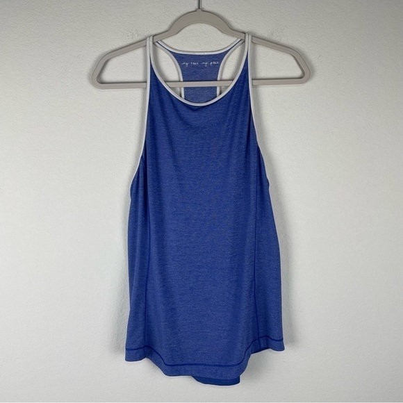 Lululemon Blue White My Race My Pace Athletic Athleisure Tank Top - Picture 1 of 6